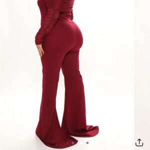 Fashion Nova Burgundy Ruched Jumpsuit
